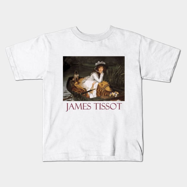 Young Lady in a Boat by James Tissot Kids T-Shirt by Naves